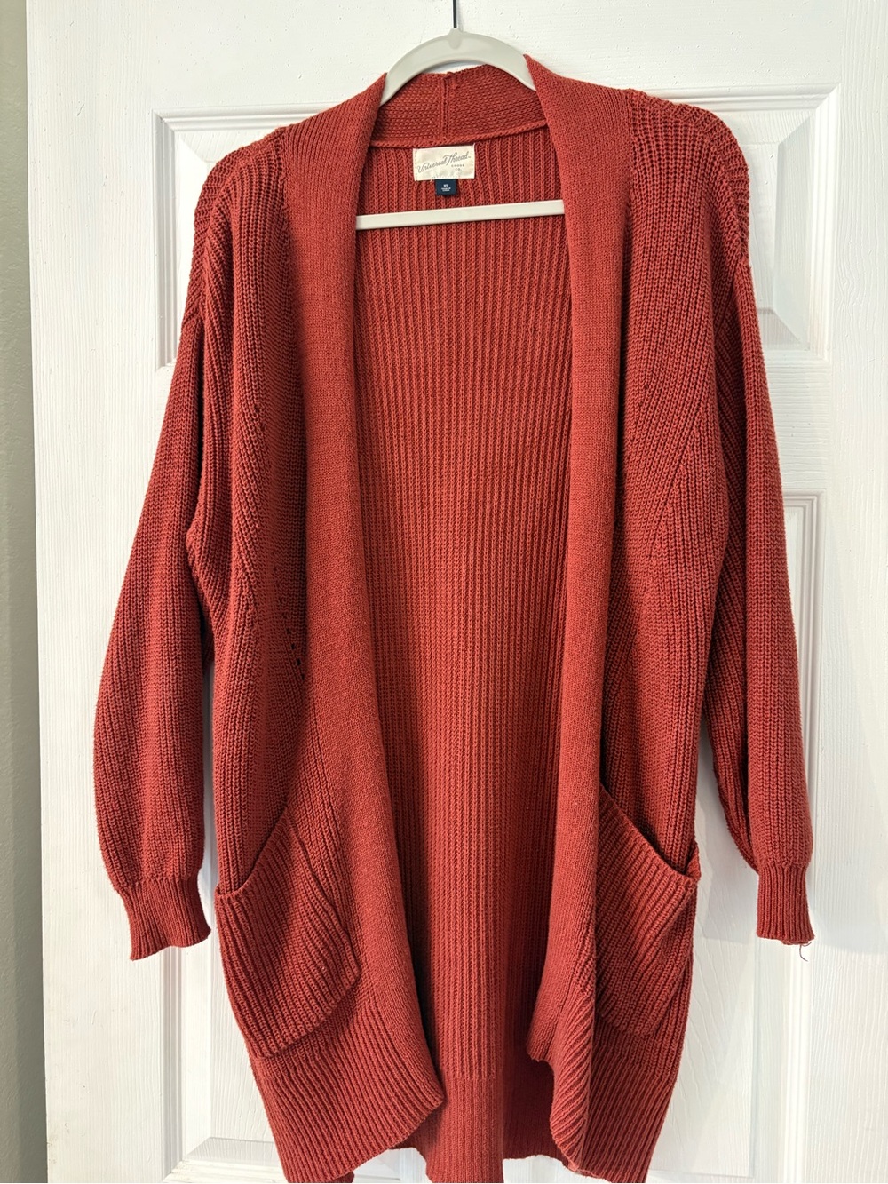 Universal Thread Terracotta Open Cardigan with Pockets 100% cotton